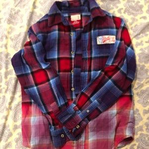 Urban Outfitters bleached flannel shirt in SMALL